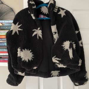 Urban outfitters Olivia printed fleece Sherpa jacket